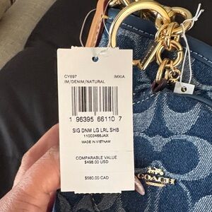 Coach Blue Denim Shoulder Bag